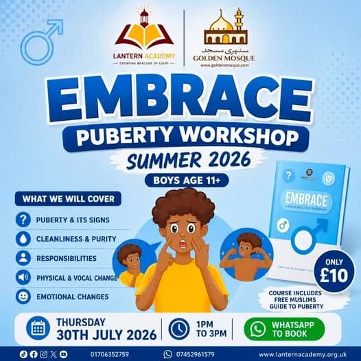 Embrace Puberty Workshop for Boys (Summer 2026)